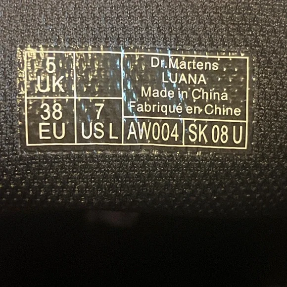 Dr. Martens Luana Boots Womens Size 7 L Black Leather Combat Air Wair Lace Up - Picture 5 of 7